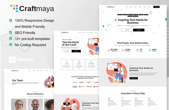 CraftMaya IT Solutions Services Company Elementor Template Kit