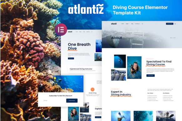 Atlantiz Diving School Elementor Template Kit 1