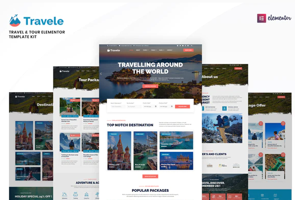 Travele – Travel Tour Agency Elementor Template Kit