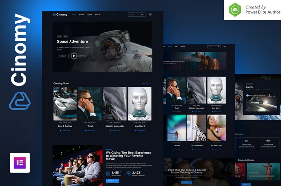 Cinomy – Movie TV Streaming Services Elementor Template Kit 1