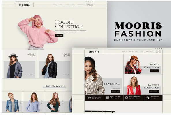 Mooris WooCommerce Fashion Elementor Template Kit