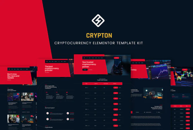 Crypton Cryptocurrency Elementor Template Kit