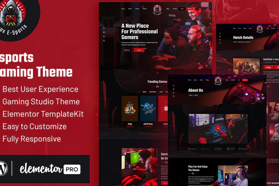 CROX Esports Gaming Elementor Template Kit