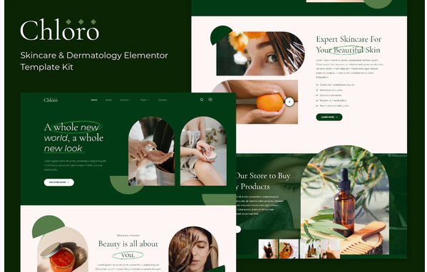 Chloro Skincare Dermatology Elementor Template Kit