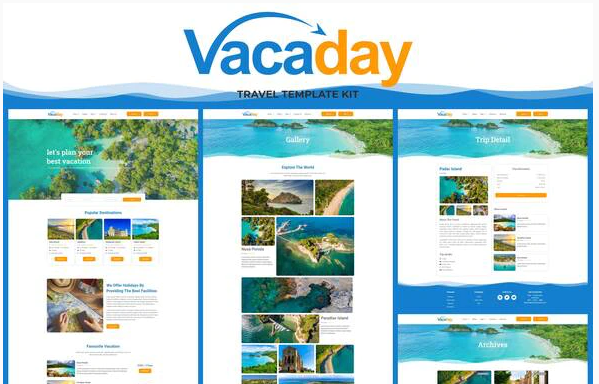 Vacaday Travel Agency Elementor Template Kit