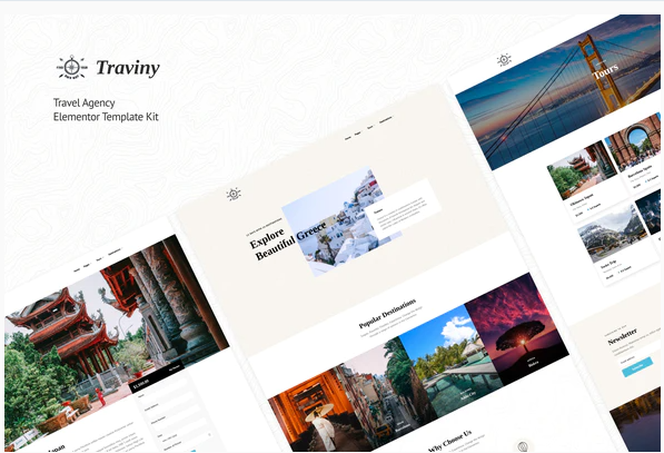 Traviny Travel Agency Elementor Template Kit