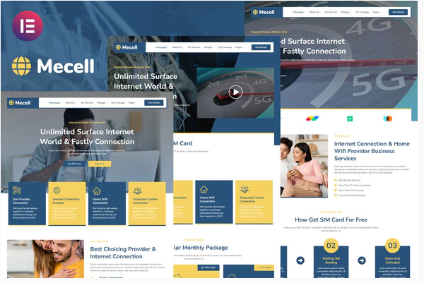 Mecell Internet Connection Home Wifi Business Services Elementor Template Kit