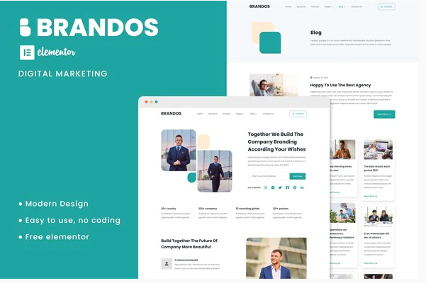 Brandos Digital Marketing Elementor Template Kit 1