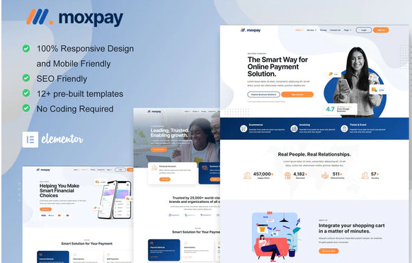 Moxpay Online Payment Gateway Elementor Template Kit