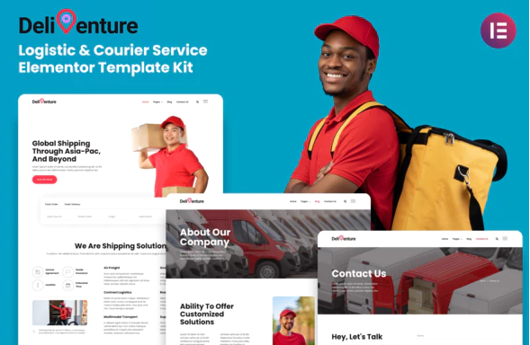 Deliventure Logistic Courier Service Elementor Template Kit