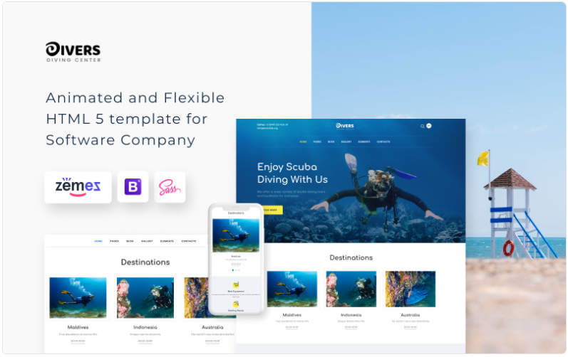 Divers Diving Center Multipage Classic HTML Website Template