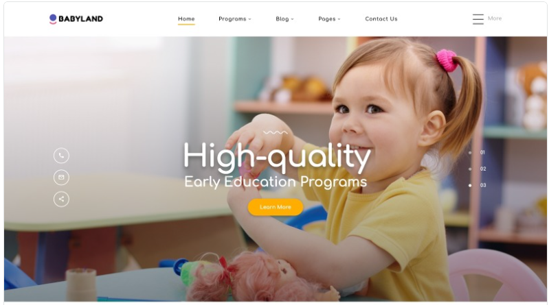 Babyland Kids Center Multipage Clean HTML Website Template