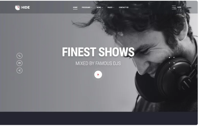 HIDE Online Radio Multipage Creative HTML Website Template