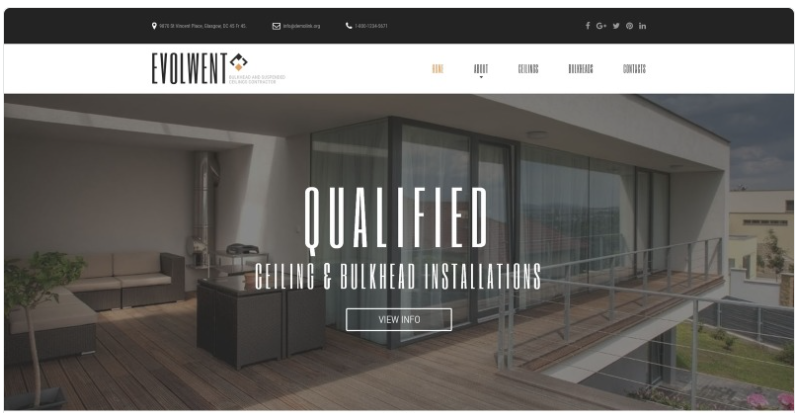 Evolwent Interior Design Responsive Modern HTML Website Template