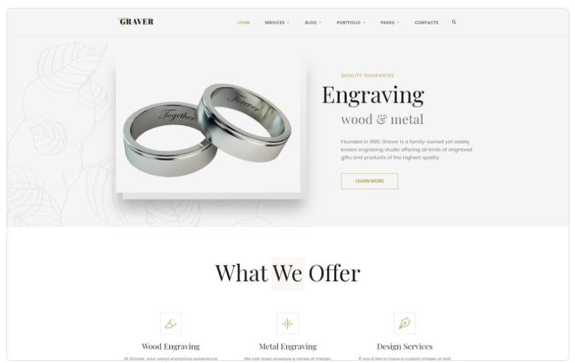 Graver Art Multipage Elegant HTML Website Template