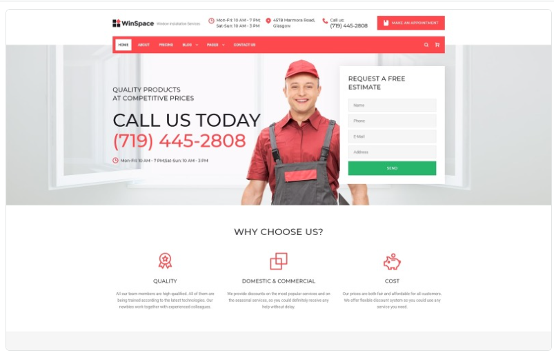 WinSpace Windows Installation Company Website Template