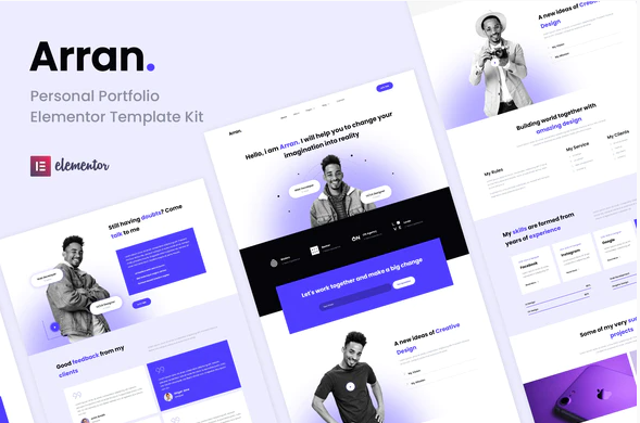 Arran Personal Portfolio Elementor Template Kit