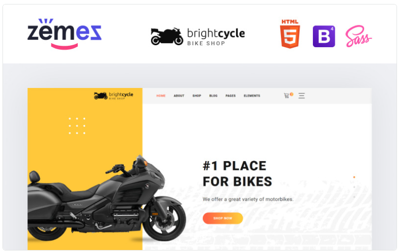 Brightcycle Motorcycle Store Website Template