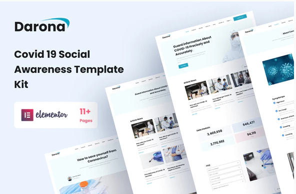 Darona – COVID 19 Social Awareness Elementor Template Kit