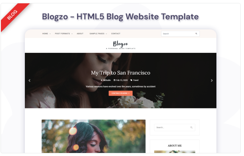 Blogzo HTML5 Blog Website Template