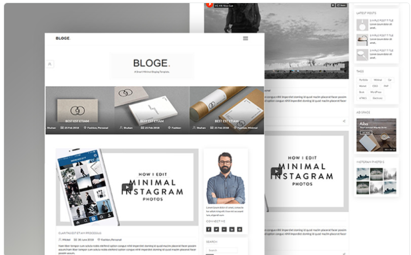 BLOGE Minimal Blogging Website Template