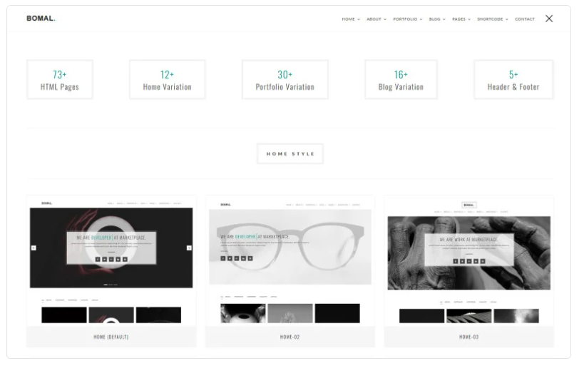 Bomal Minimal Portfolio Website Template