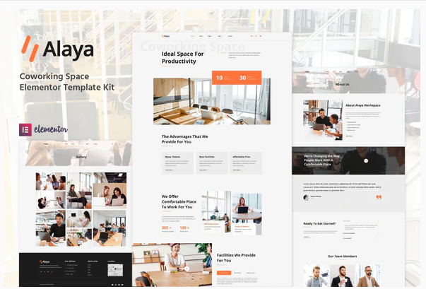 Alaya Coworking Space Elementor Template Kit