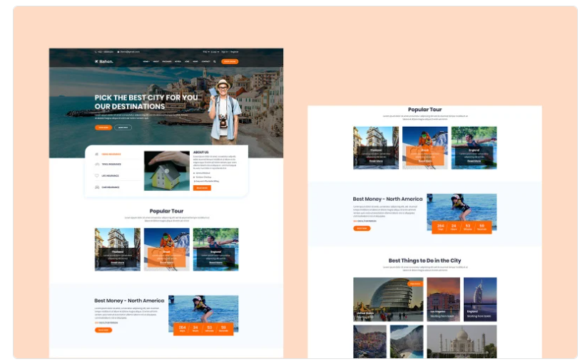 Bahon Travel Agency HTML5 Website Website Template