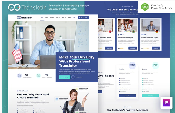 Translatin – Translation Services Interpreting Agency Elementor Template Kit