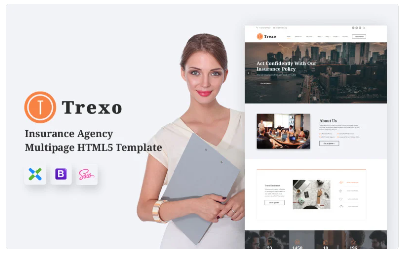 Trexo Insurance Agency HTML5 Website Template