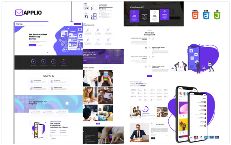 Applio Creative Responsive Mobile App Website Website Template