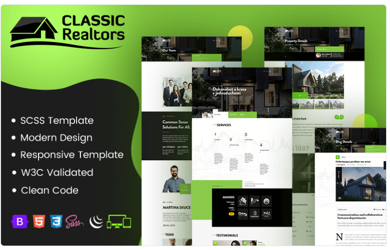 Classic Realtors HTML5 SCSS Website Template