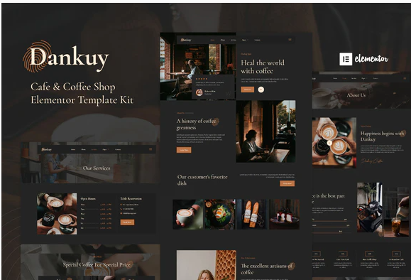 Dankuy Cafe Coffee Shop Elementor Template Kit