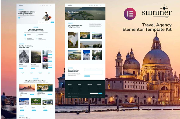 Summer Travel Agency Elementor Template Kit