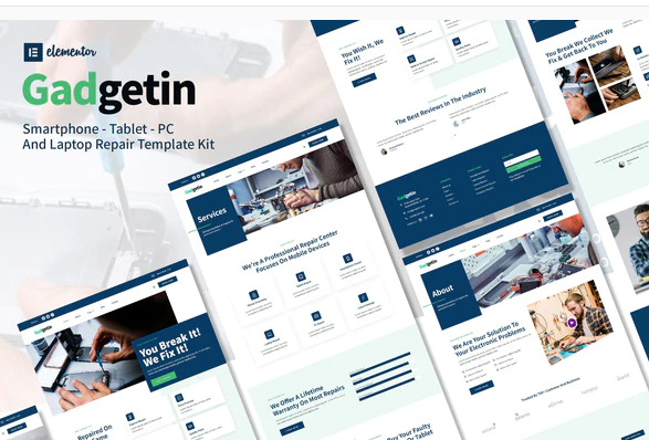 Gadgetin Smartphone Computer Repair Elementor Template Kit