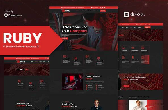 Ruby IT Solutions Company Elementor Template Kit