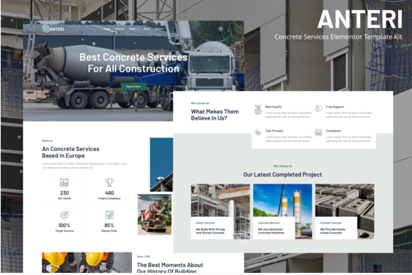 Anteri Concrete Services Elementor Template Kit