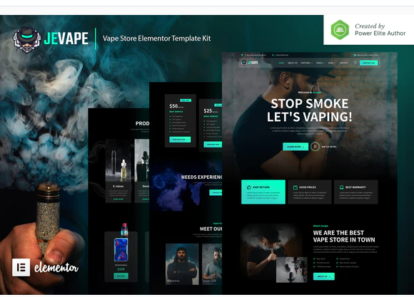 Jevape – Vape Store Elementor Template Kit