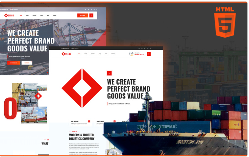 Delco Logistics and Cargo HTML5 Website Template