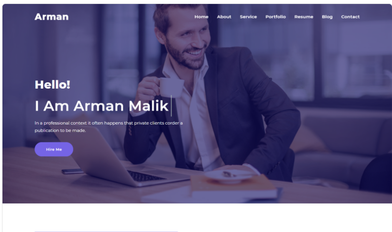 Arman Minimal Personal Portfolio Website Template