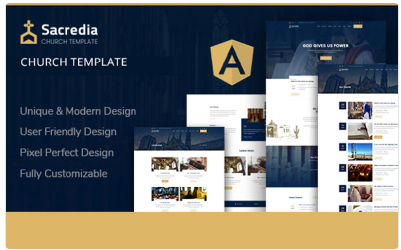 Sacredia Church and Religious Angular Website Template