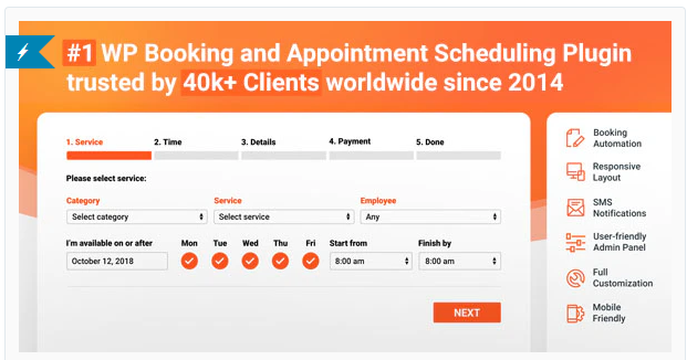 Bookly PRO – Appointment Booking and Scheduling Software System