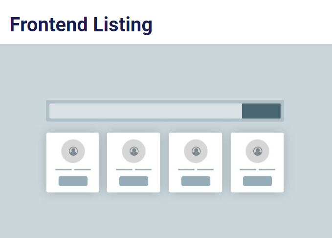 User Registration Frontend Listing