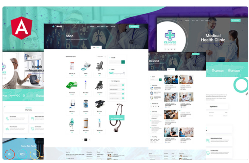 Clinvee Angular Medical Doctor Responsive Clinic Website template Website Template