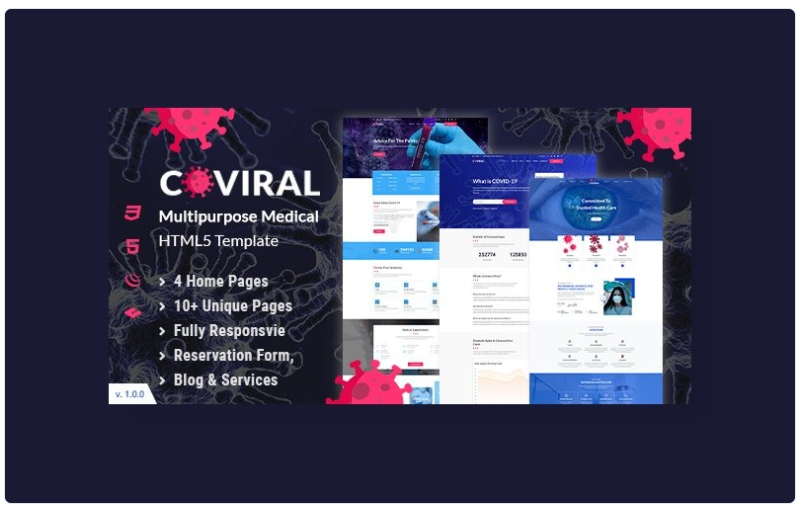 Coviral Coronavirus COVID 19 Prevention Website Template