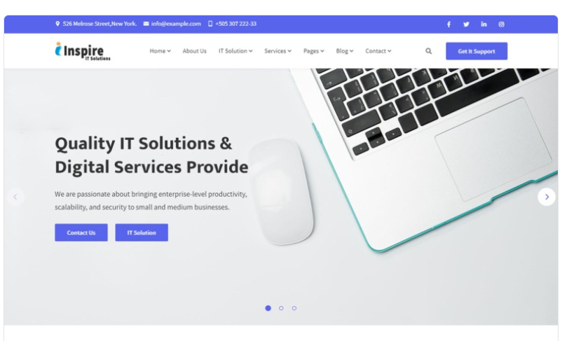 Inspire IT Solution For Your Business Website Template