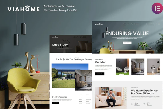 Viahome Architecture Interior Elementor Template Kit