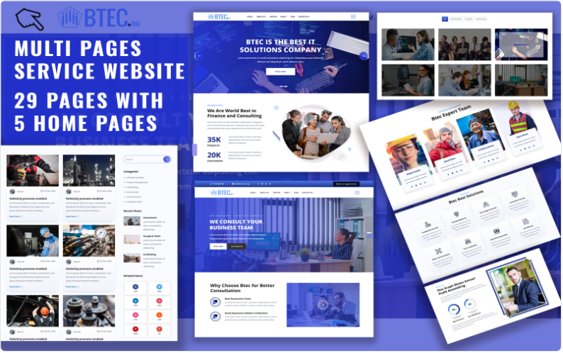 Btec Business Services Responsive HTML5 Website Templates