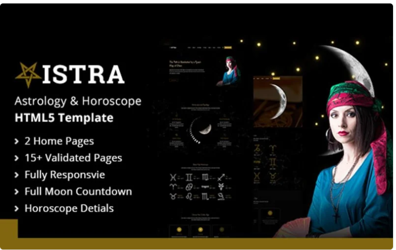 Vistra Multipurpose Astrology Horoscope HTML 5 Website Template