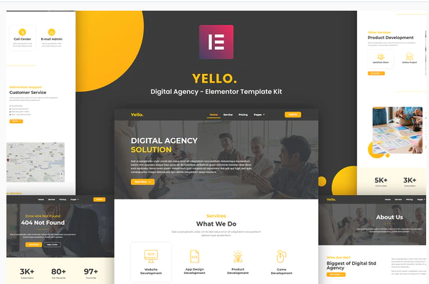 Yello Digital Agency Elementor Template Kit